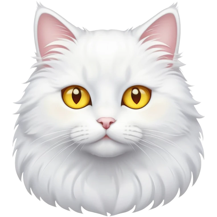 White cat with yellow eyes emoji