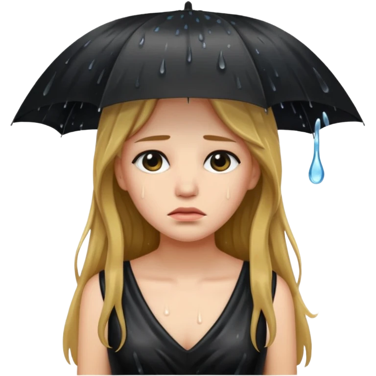 غمگین🧍‍♀️🌧موهای بلندلباس مشکی emoji