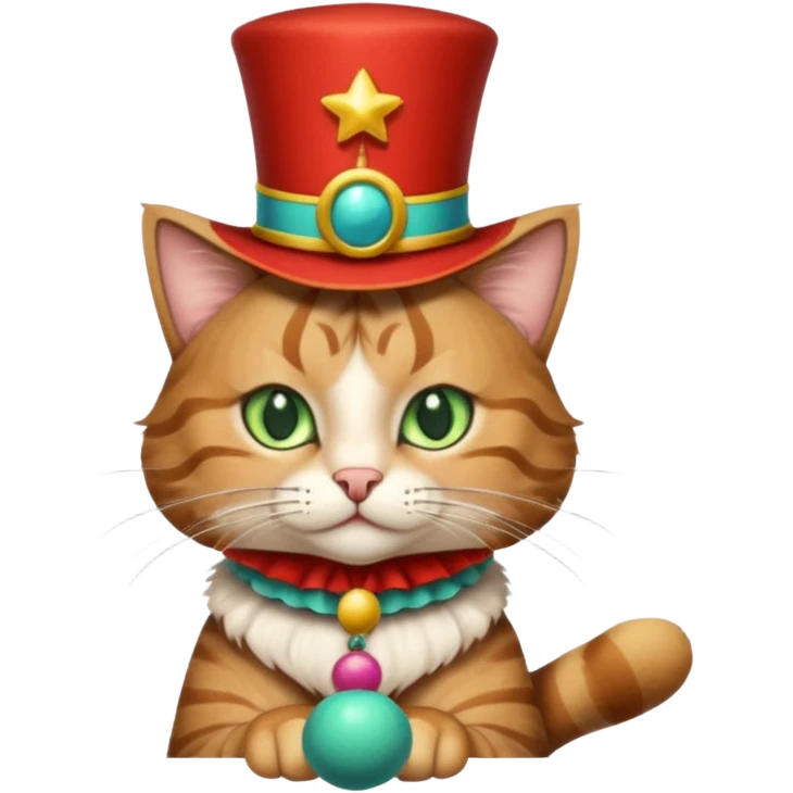 I wanna circus cat having a circus hat on is a circus gloves emoji