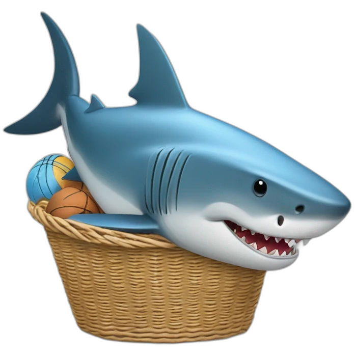 un requin avec des baskets emoji