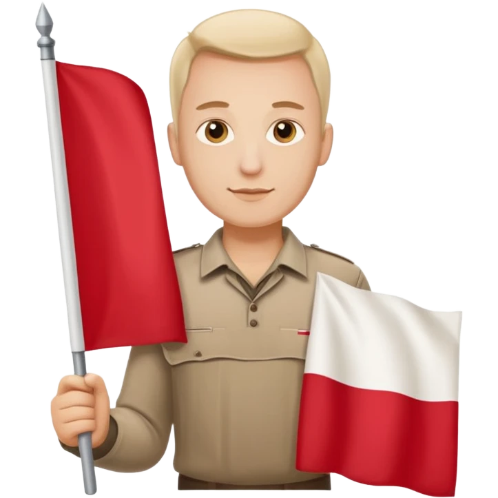 ultra realistic polish man with poland flag emoji