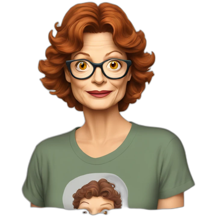 actor susan sarandon cartoon wearing tee emoji