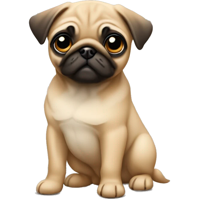 Fawn pug puppy standing emoji
