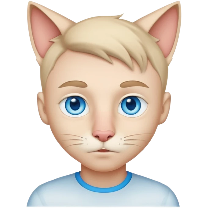 Human cat guy blue eyes big nose emoji