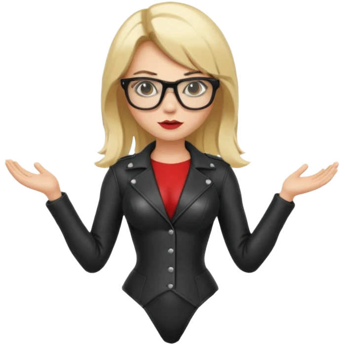  Dominatrix blonde hair and glasses full body emoji