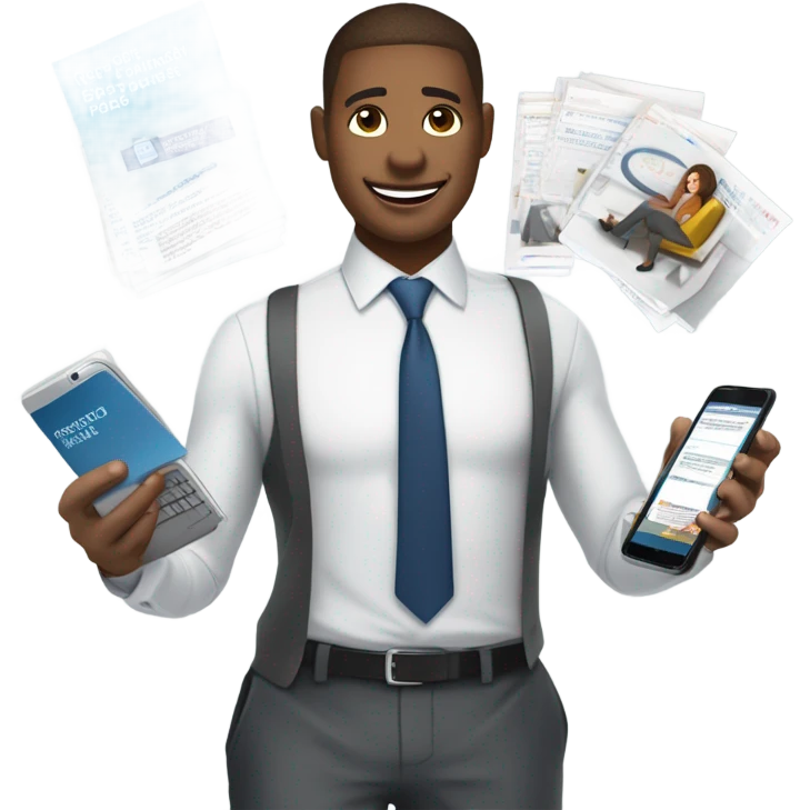 Agent working in sales telecomunication emoji