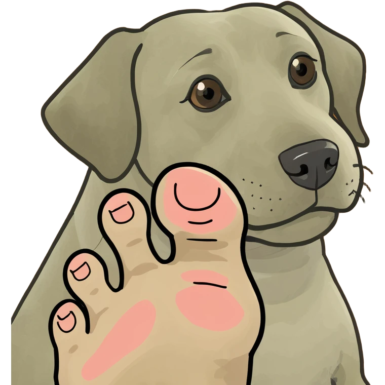 a dog with human toes emoji