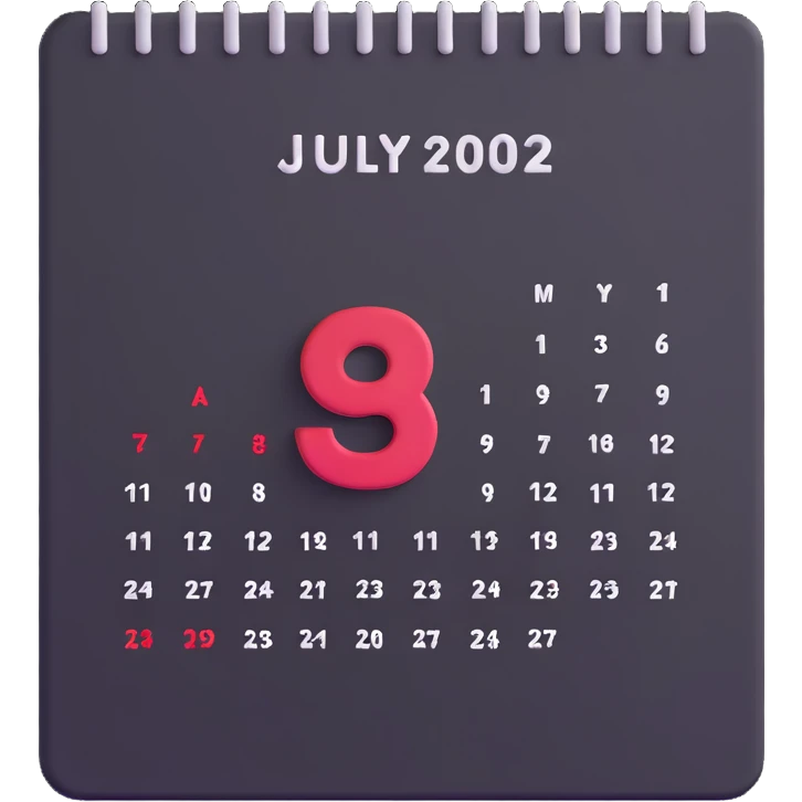 July 2025 calendar emoji