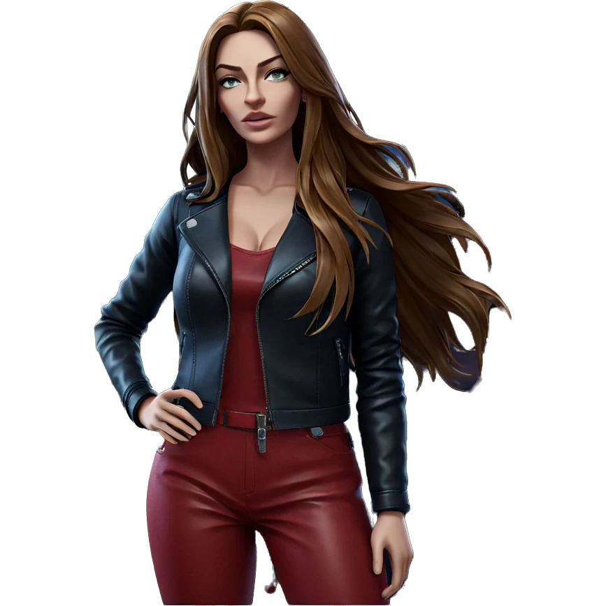 girl in leather under moonlight emoji