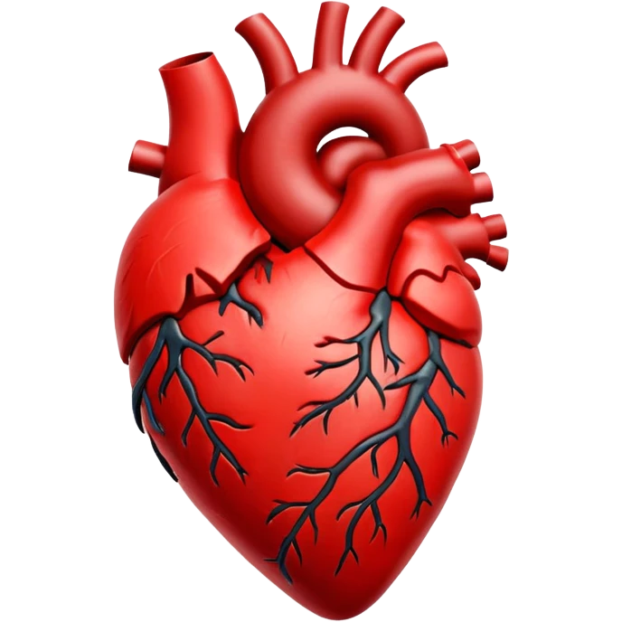 realistic beating heart, anatomical heart emoji