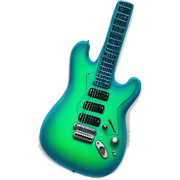 Green Blue Electric Guitar with Rats as decal emoji