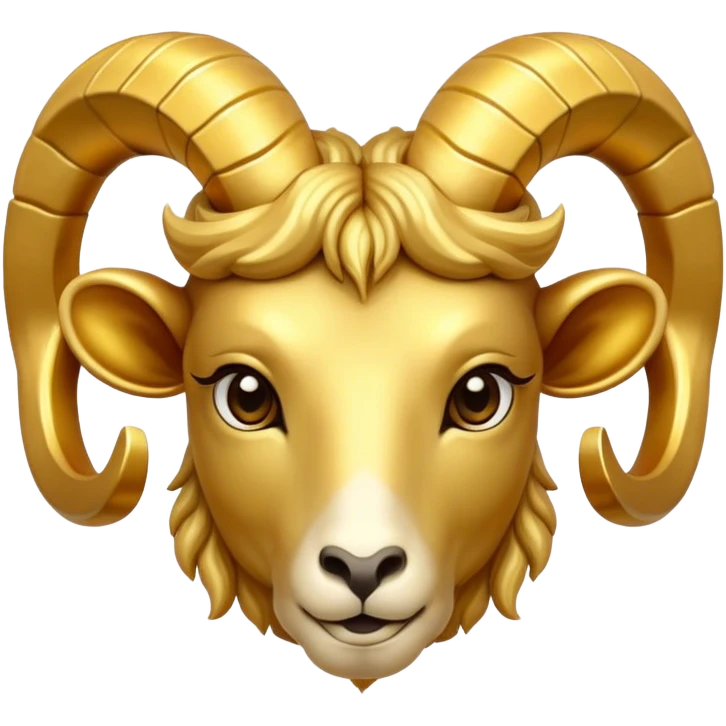 Golden Aries sign/head without background  emoji