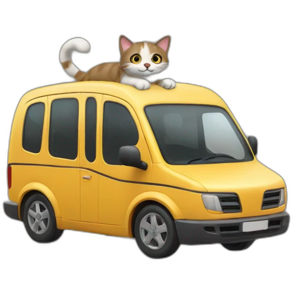 Gato conduciendo un autobús emoji