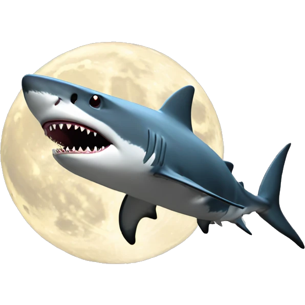 shark landing in the moon emoji