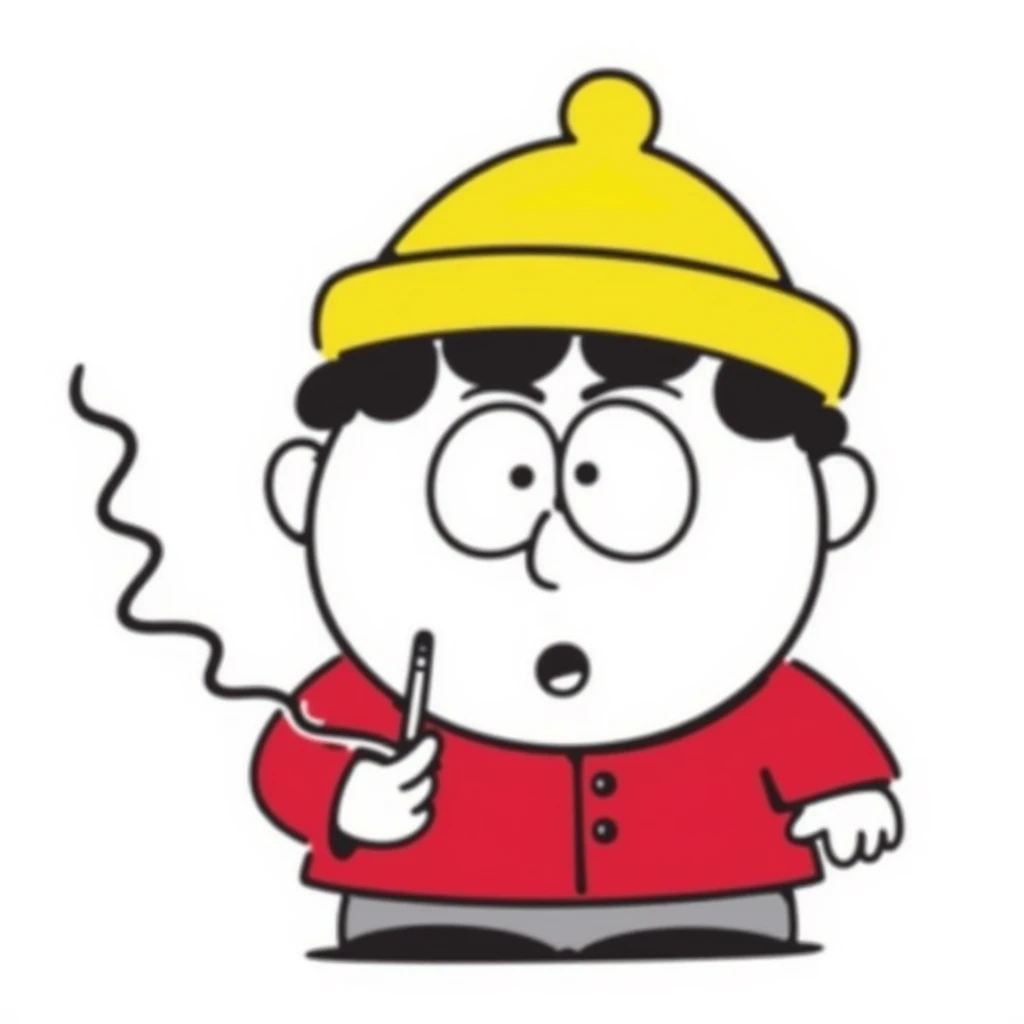 Eric Cartman from South Park smoking emoji