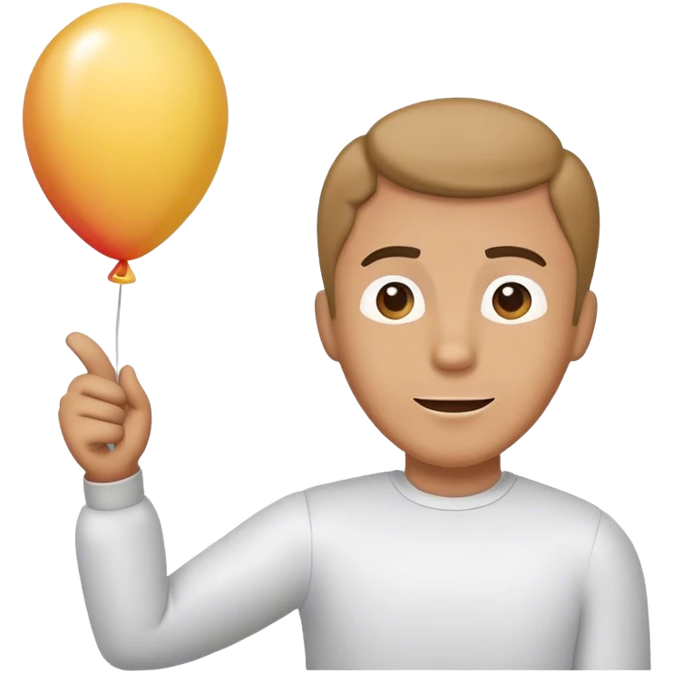man popping balloon emoji