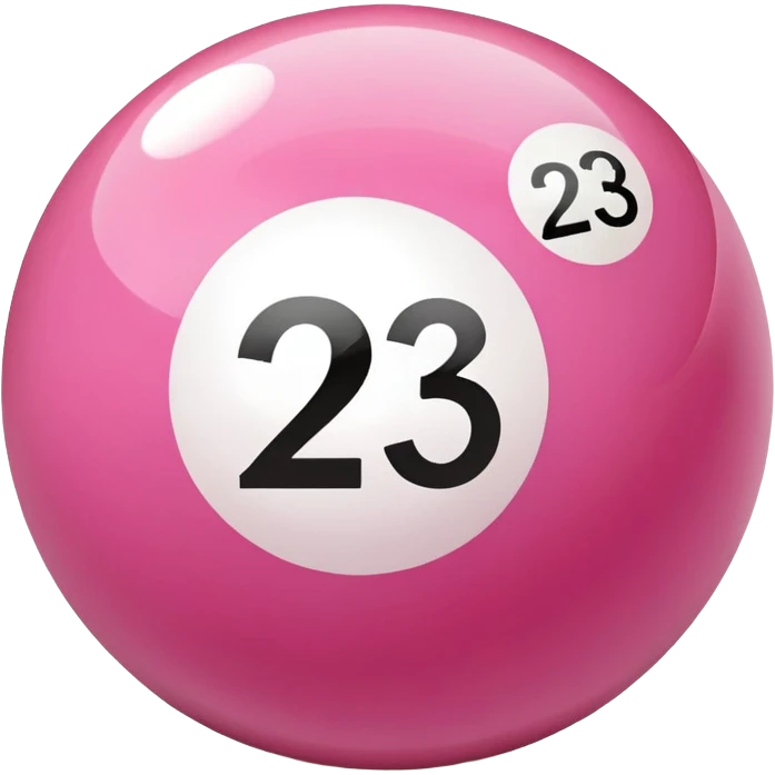 pink billiard ball with the number 23 emoji