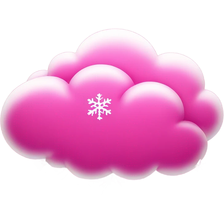 Hot pink cloud with clear snowflakes everywhere  emoji