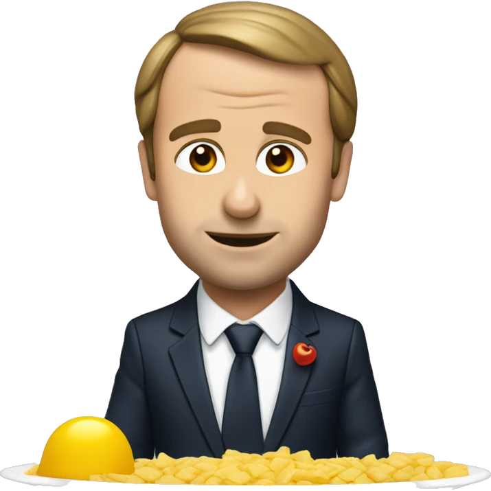 Macron entrain de manger des pâtes  emoji