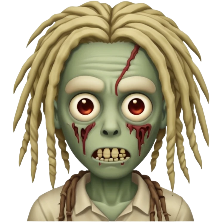 half zombie with locs emoji