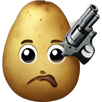 Potato with a gun emoji