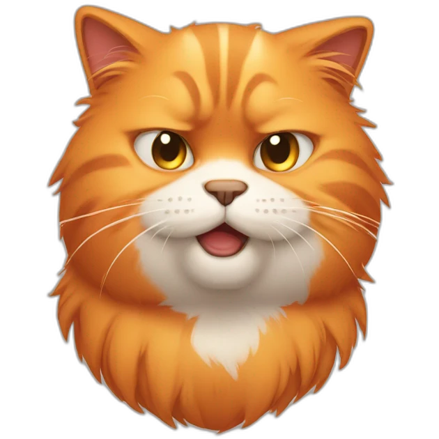 annoyed fluffy orange cat emoji