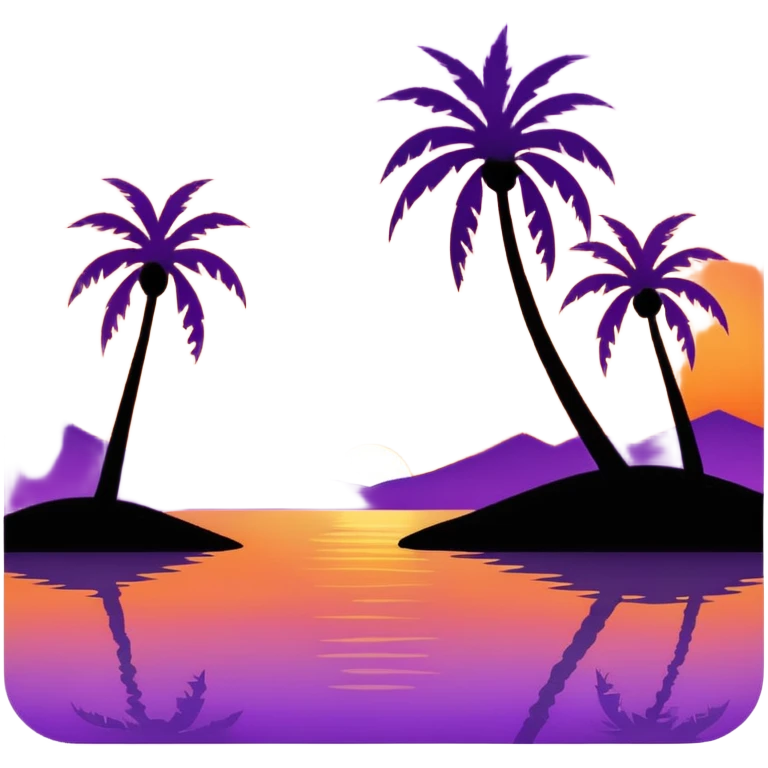 sunset with palm trees emoji