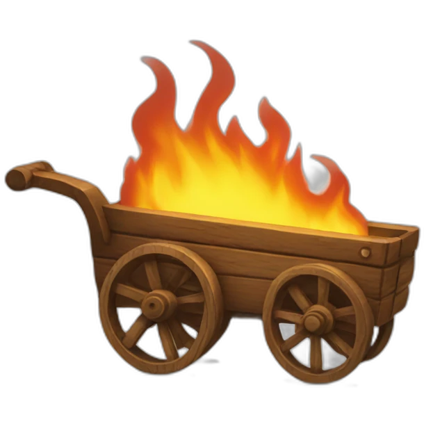 burning wooden cart emoji