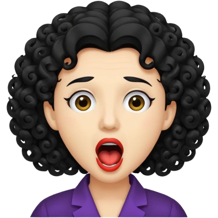 curly hair  opera singer singing emoji