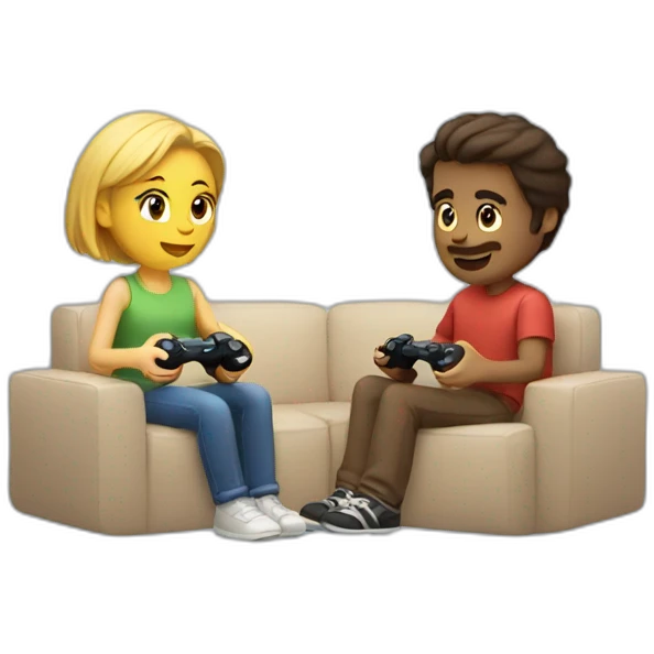 couple playing video game together emoji