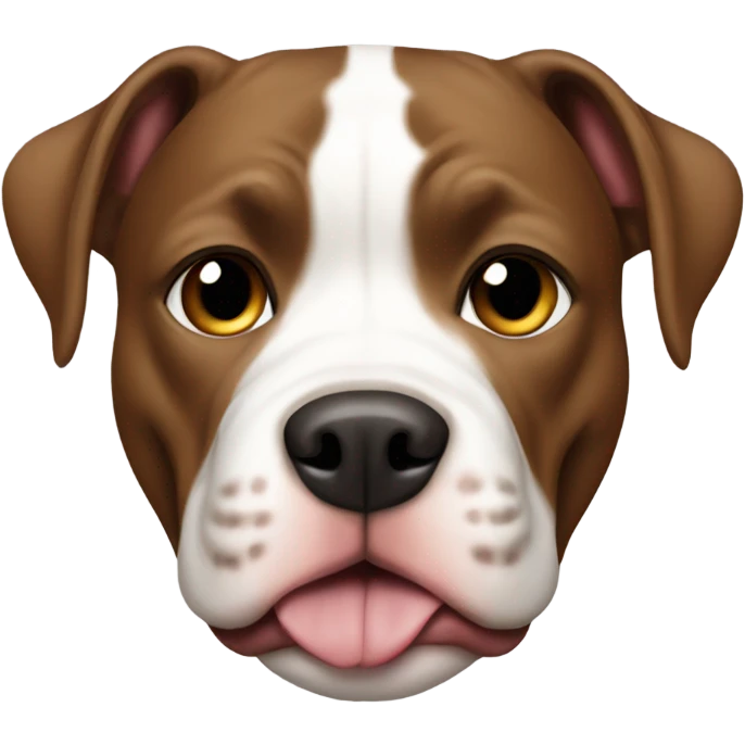 Brown and White pitbull emoji
