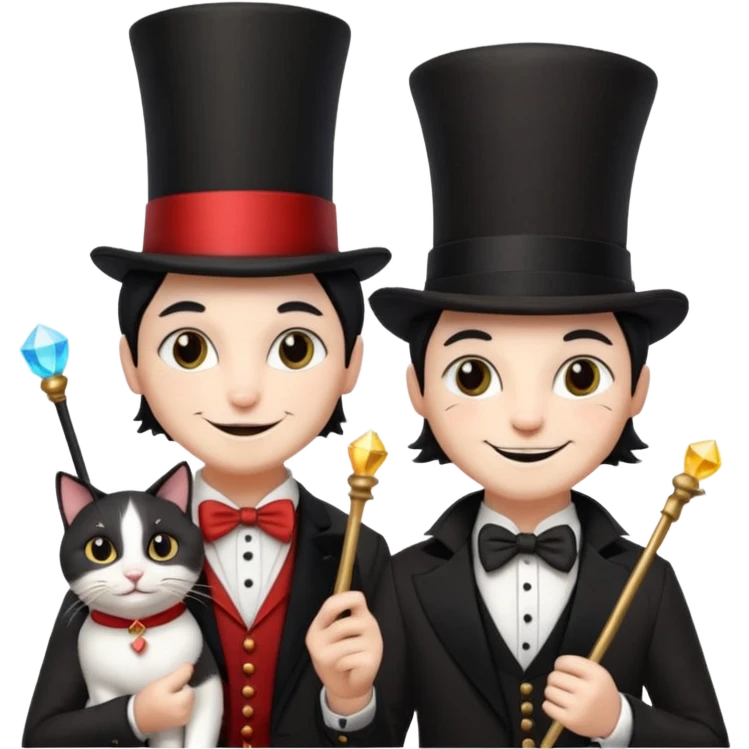 magician couple and th@ClashOfClansShopNo1eir pet cat emoji