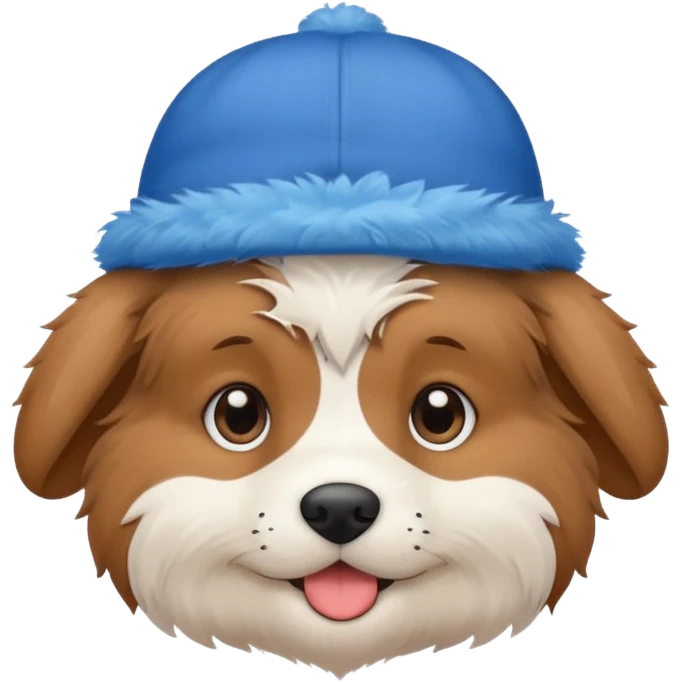 puppy dog with hat blue emoji