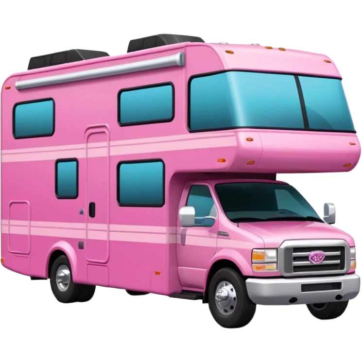 Aerodynamic Streamlined Barbie styled motor home rv off-roading rock-climbing 4x4 desert Winnebago party bus emoji