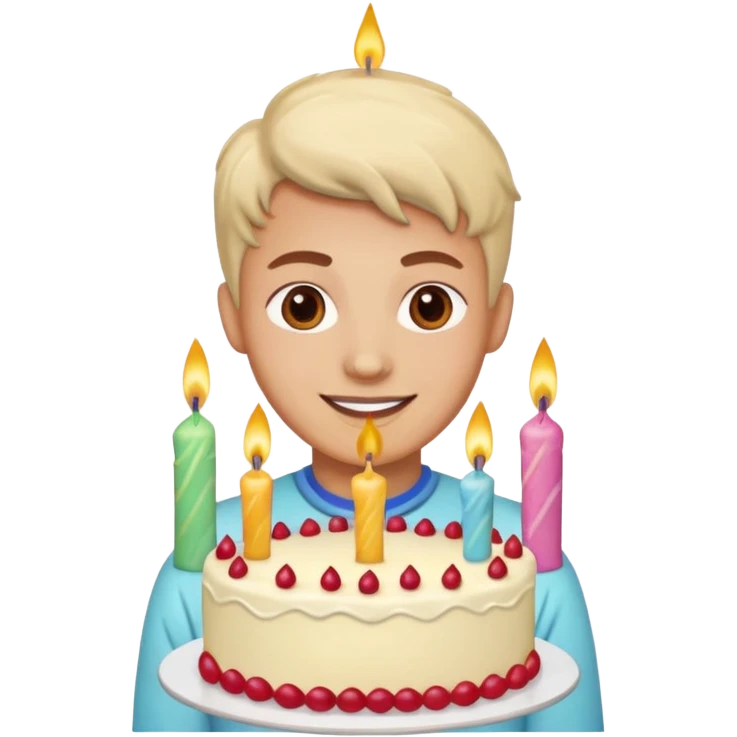 smiling face with heart eyes and cake with candles emoji