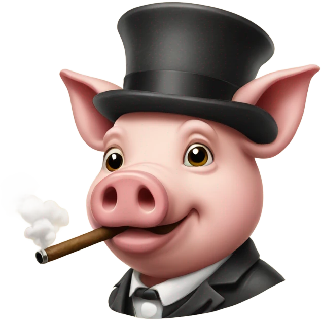 A pig smoking a pipe emoji