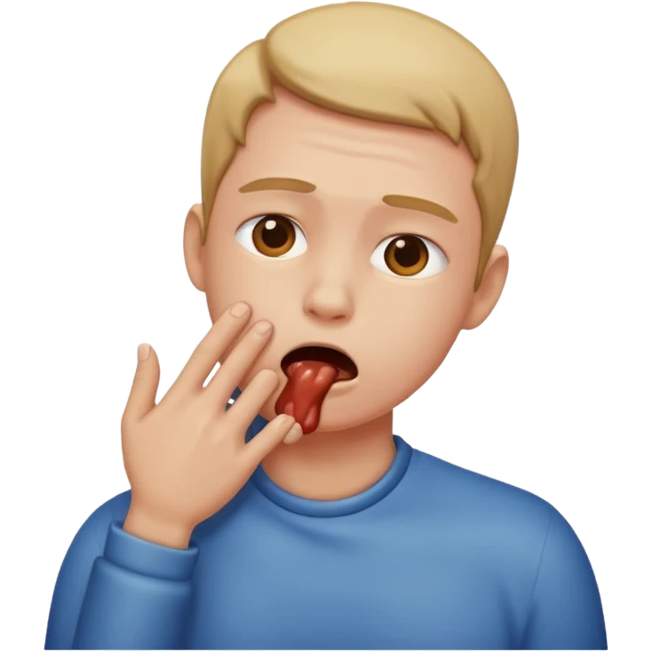 Someone pretending to choke themselves emoji