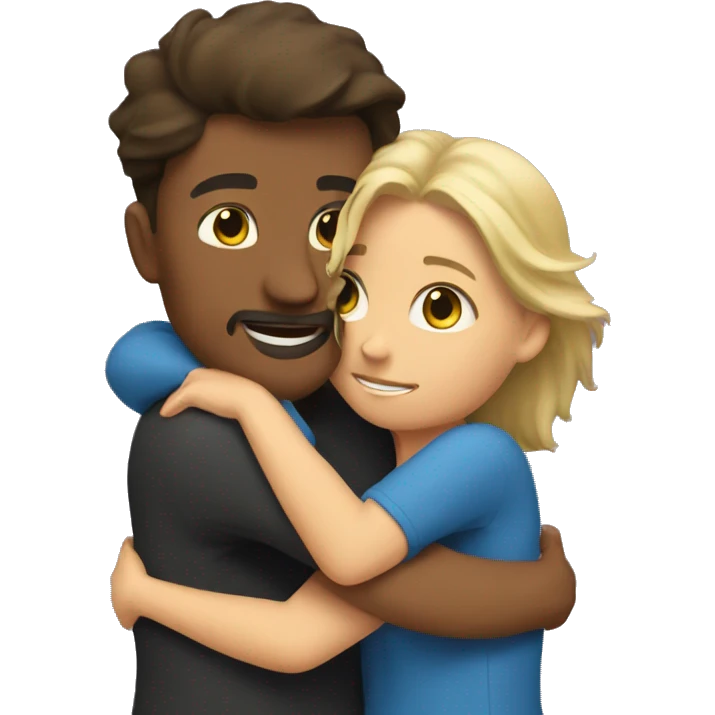A guy and a woman hug emoji