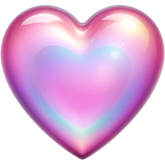 Sparkly glossy pink iridescent glass crystal sparkly  glass heart emoji