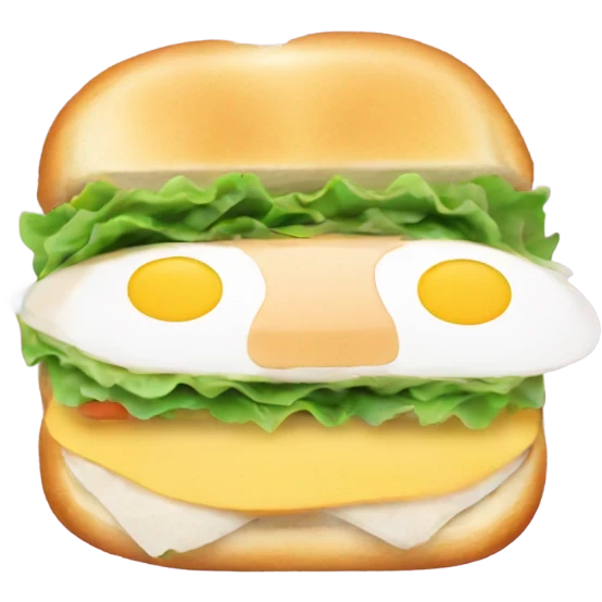 cute asian egg sandwich  emoji