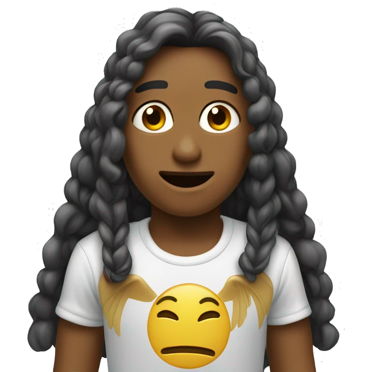 Um anjo com chifre emoji