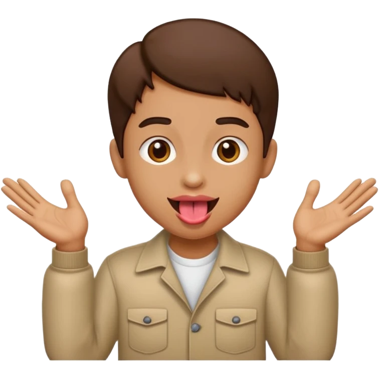 tongue out with hands to the side emoji