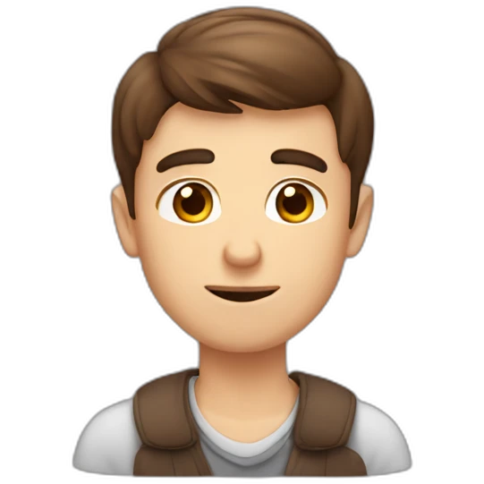 A brown hair guy with ADHD and gpa emoji