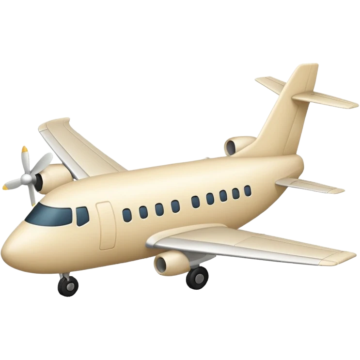 light beige (milky) airplane, Apple emoji style, simple shapes, no text emoji