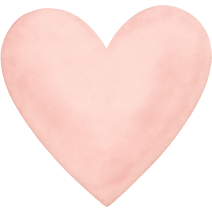 pink heart watercolor art style emoji