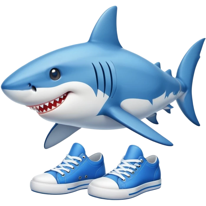 Shark wearing blue shoes emoji