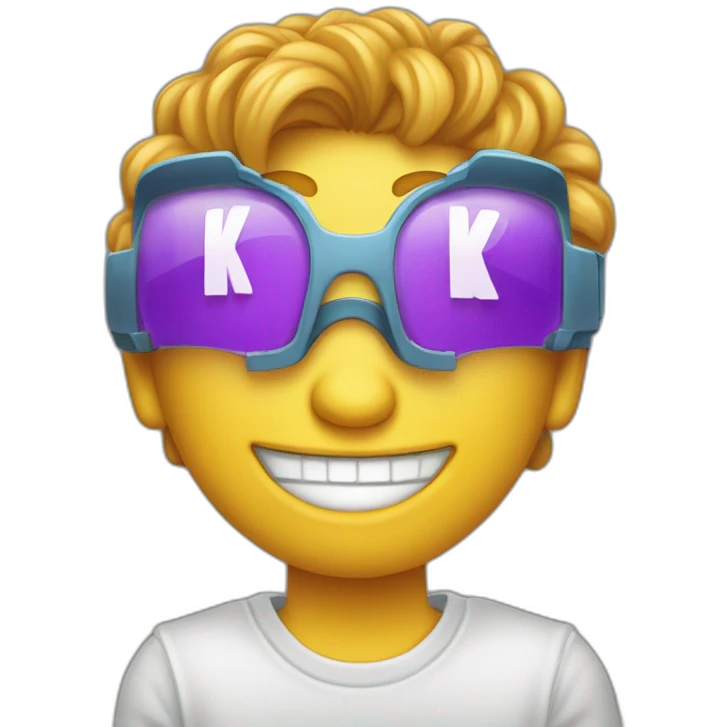La lettre K dans un style année 90’s emoji