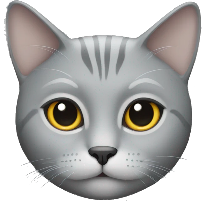 Grey cat with a solid grey face  emoji