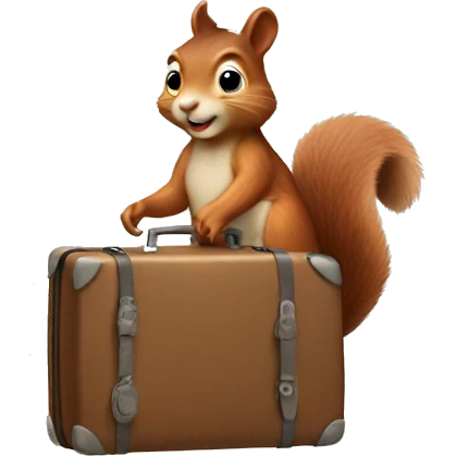 Squirrel with suitcase emoji