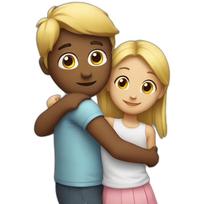 Hug with girl friend  emoji